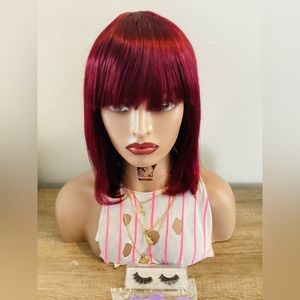 ✨Mines Diamond Burgundy human wig 14 inch Machine made for women